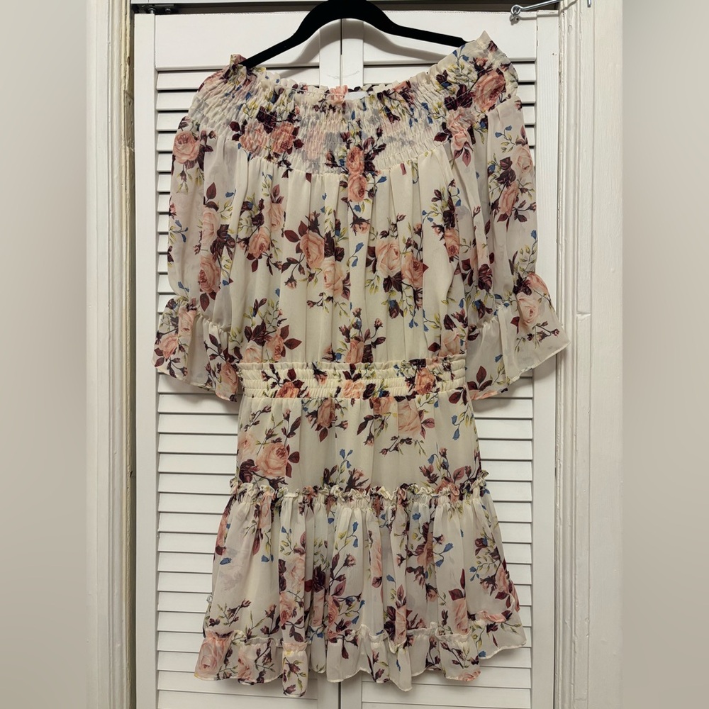 Misa Los Angeles Floral Off the Shoulder Dress Medium
